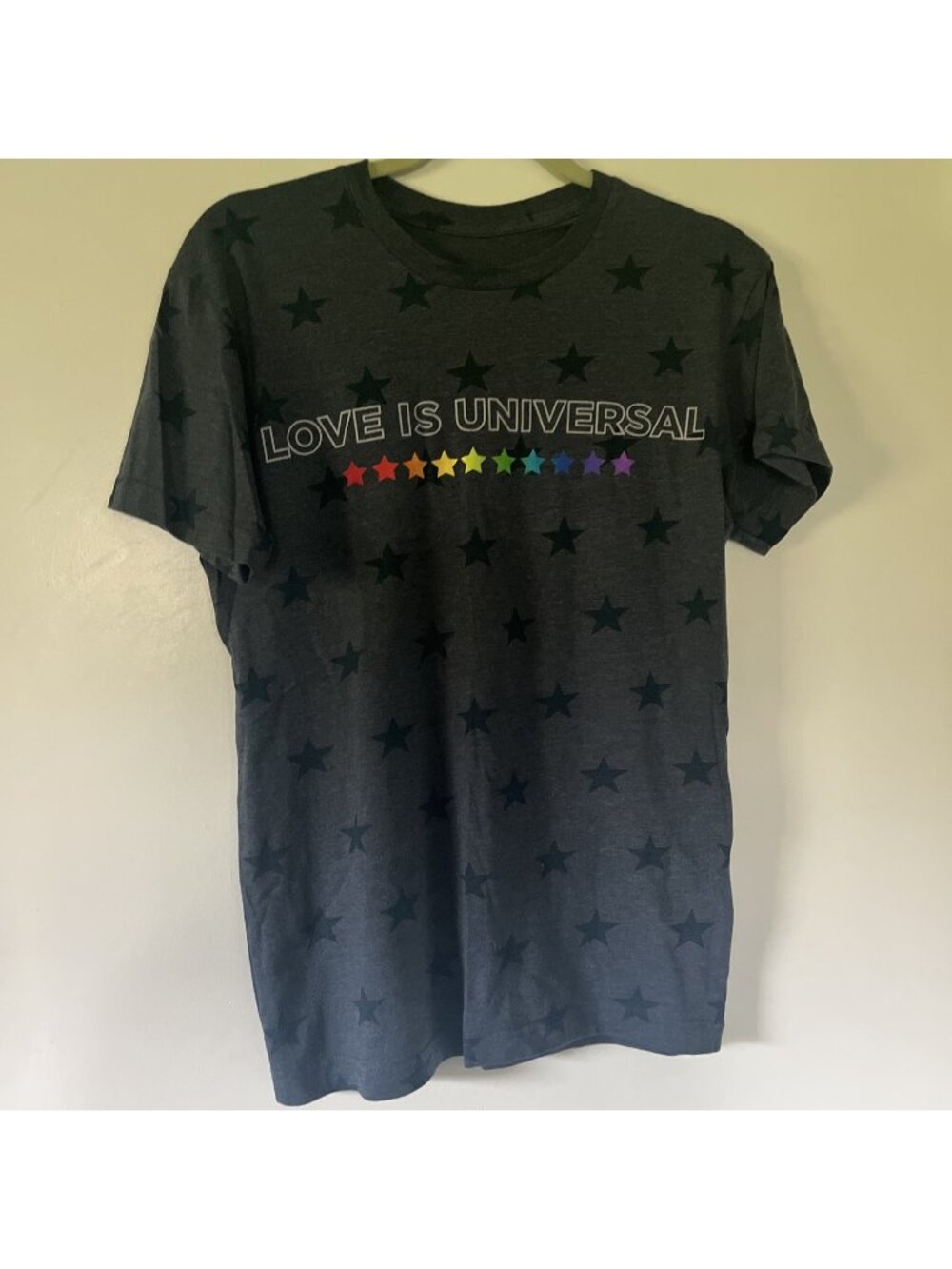 Universal Studios Pride LBGT Love Is Universal Star T-shirt Blue Adult Unisex S